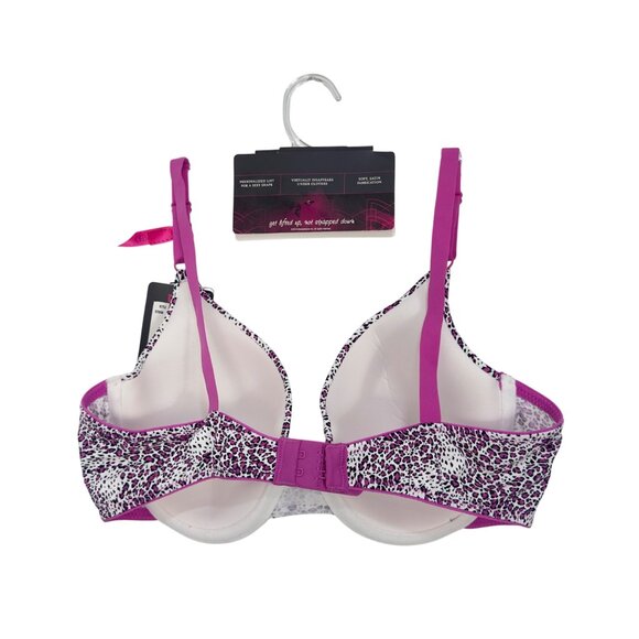 Maidenform Womens Love The Lift T-Shirt Bra Size 36D Pink & White Comfy Casual - Picture 5 of 11